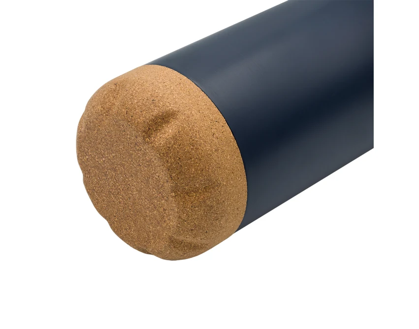 Granatowa butelka termiczna 500ml z korkowym spodem, logo