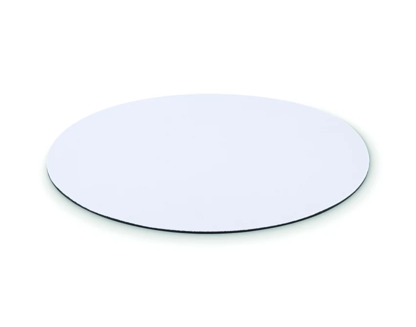 Biała okrągła podkładka pod mysz 21 cm z nadrukiem logo