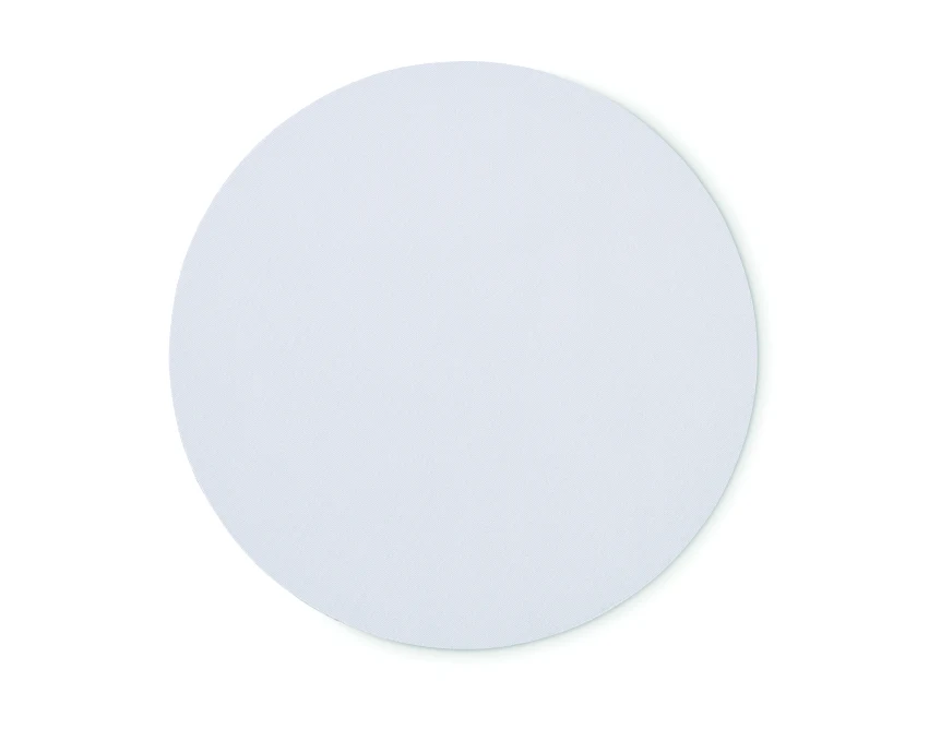 Biała okrągła podkładka pod mysz 21 cm z nadrukiem logo