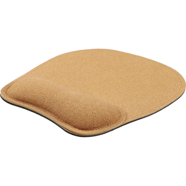 Podkładka pod mysz z korka z logo – brązowa, ergonomiczna