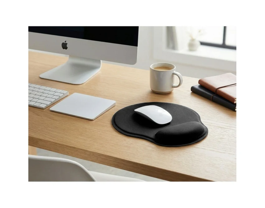 Czarna podkładka Dario z logo – ergonomia i nadruk dla firm