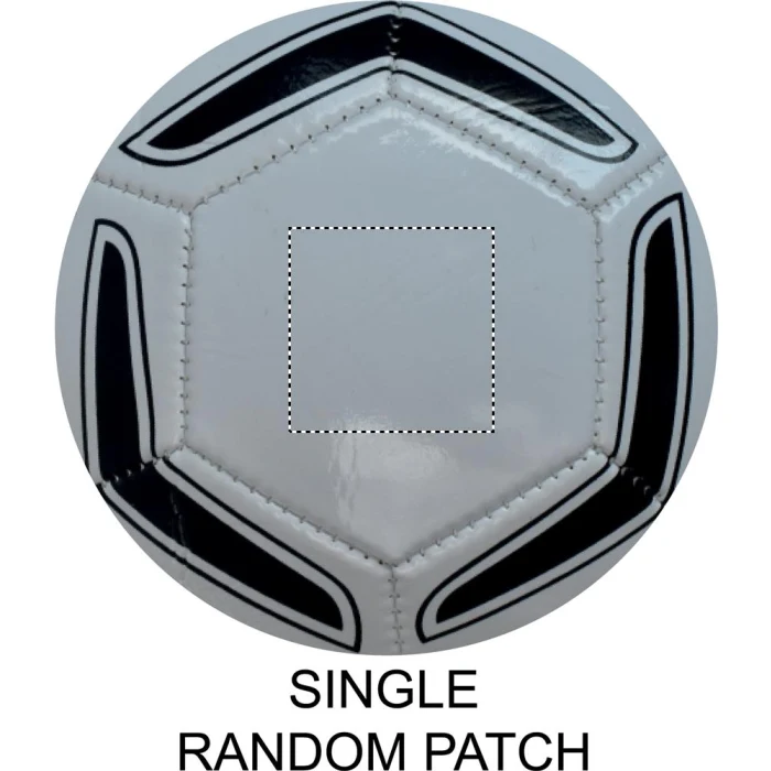 Schemat znakowania dla Transfer sitodruk - T1 na gadżecie: Piłka nożna z logo firmy PVC 21,5 cm biało-czarna – gadżet reklamowy Soccerini