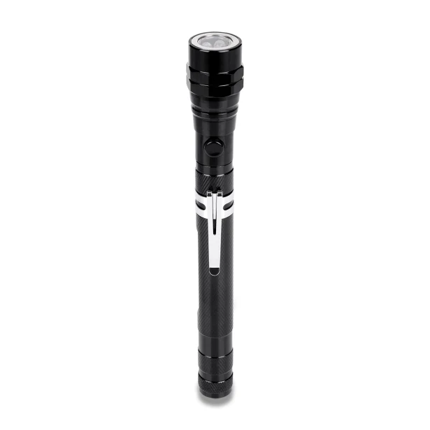 Latarka z logo firmy Closeup LED teleskopowa czarna