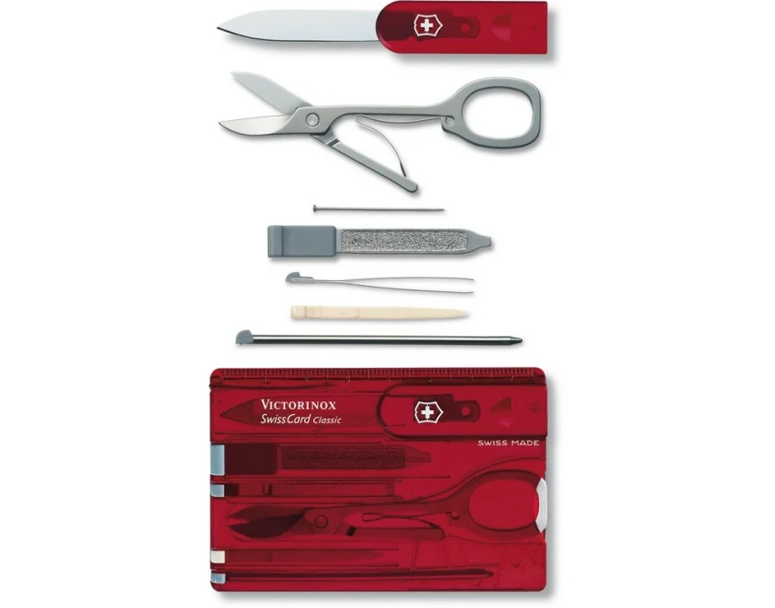 SwissCard Classic scyzoryk z grawerem czerwony