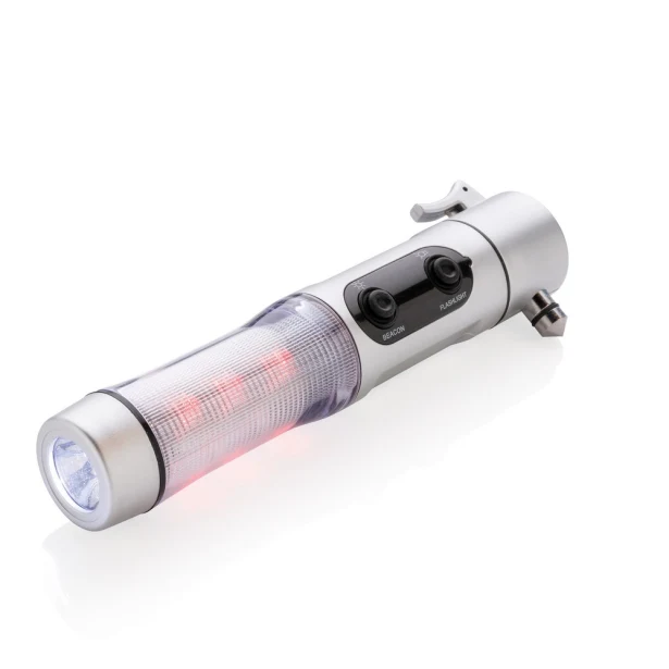 Latarka z magnesem do samochodu 5w1 srebrna ABS