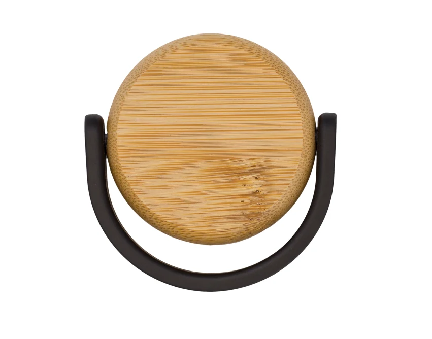 Czarna butelka termiczna 500 ml Astoria z bambusem i logo