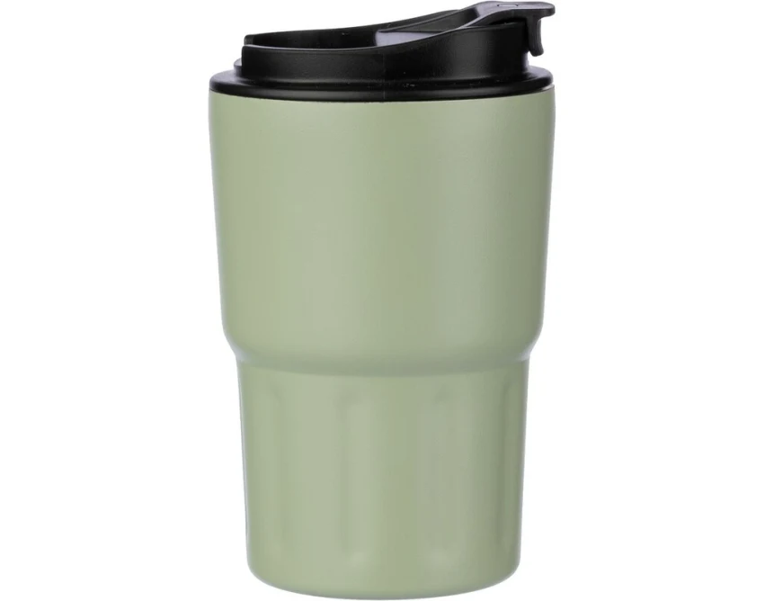 Kubek termiczny 320 ml jasnozielony z logo i paskiem