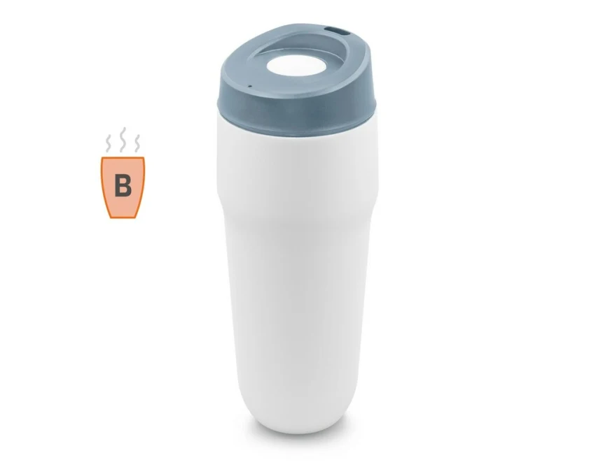 Błękitny kubek termiczny 400 ml Niram z logo firmy