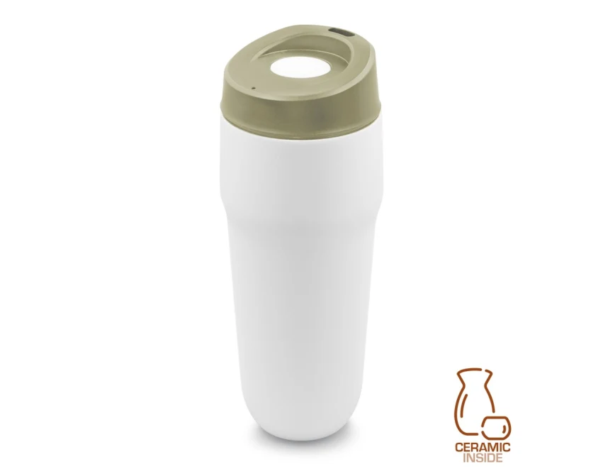 Jasnozielony kubek termiczny 400 ml z własnym nadrukiem