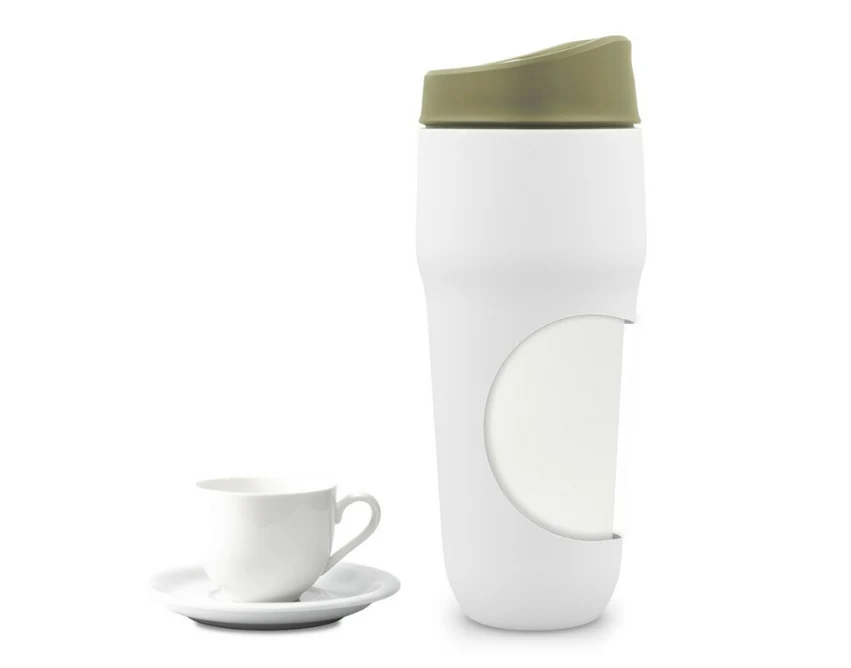 Jasnozielony kubek termiczny 400 ml z własnym nadrukiem