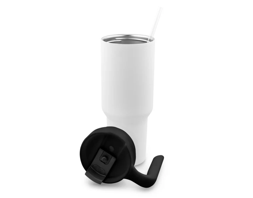 Biały kubek termiczny 1100 ml Air Gifts z nadrukiem UV360