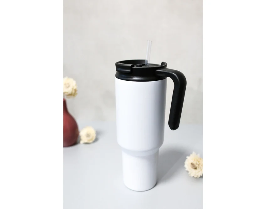 Biały kubek termiczny 1100 ml Air Gifts z nadrukiem UV360