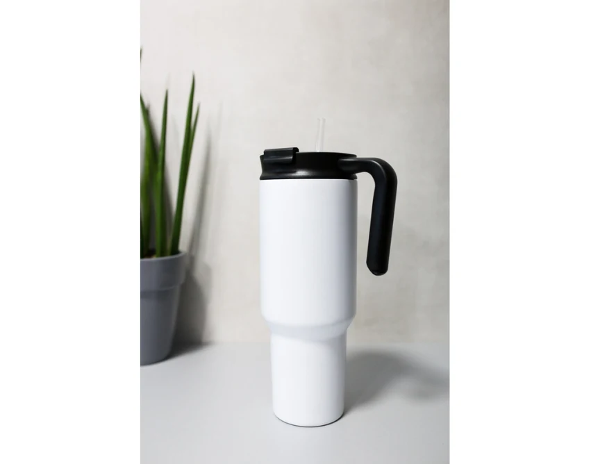 Biały kubek termiczny 1100 ml Air Gifts z nadrukiem UV360