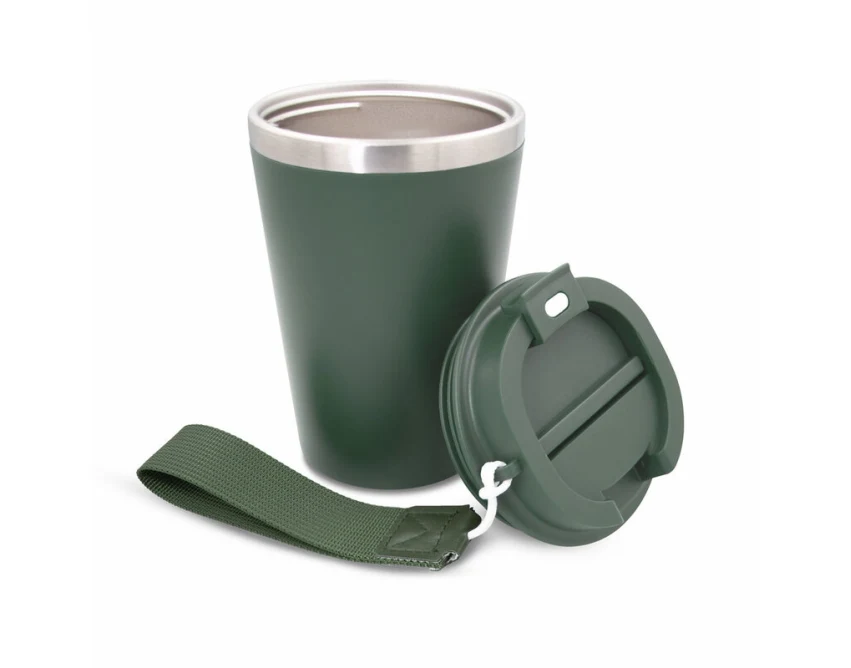 Zielony kubek termiczny 350 ml z logo – Nairod, leakproof