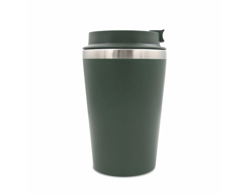 Zielony kubek termiczny 350 ml z logo – Nairod, leakproof