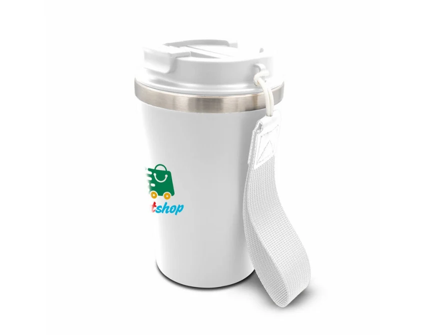 Biały kubek termiczny 350 ml z nadrukiem logo – Nairod