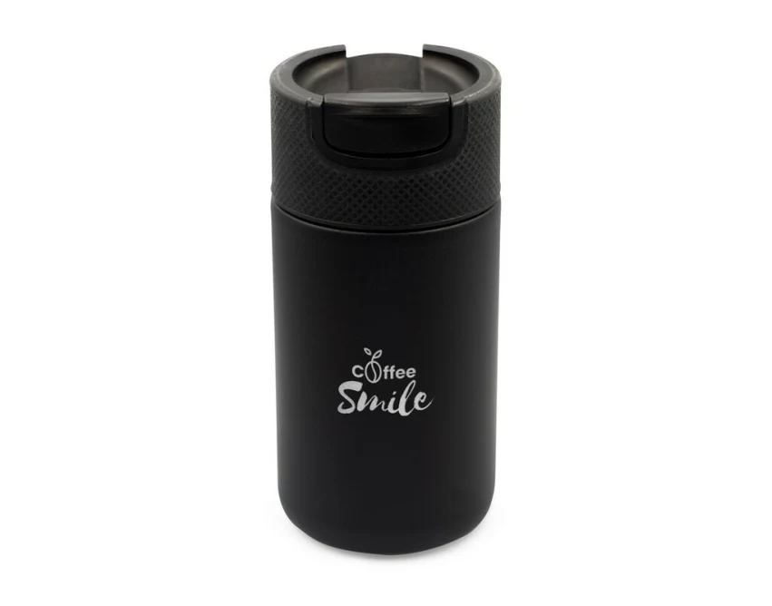 Czarny kubek termiczny 400 ml z ceramicznym wnętrzem