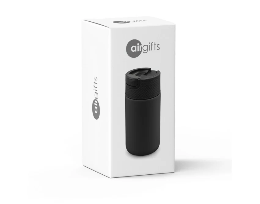 Czarny kubek termiczny 400 ml z ceramicznym wnętrzem