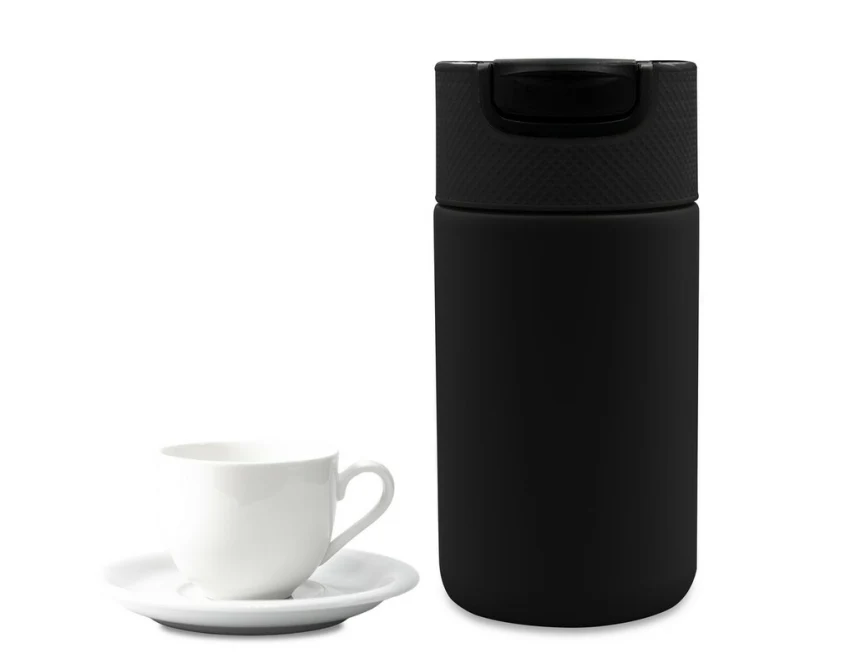 Czarny kubek termiczny 400 ml z ceramicznym wnętrzem