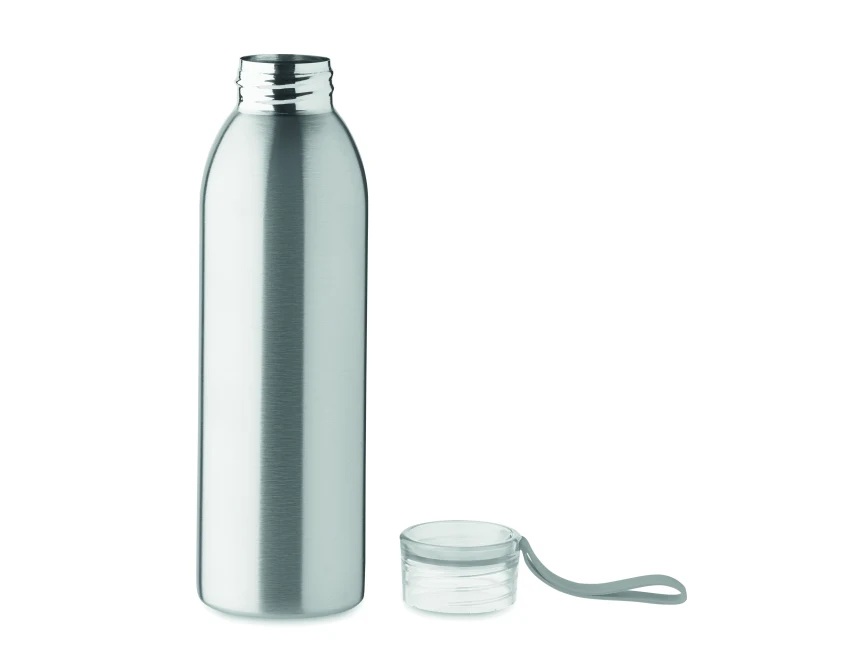 Srebrny bidon stalowy 650ml z nadrukiem logo dla firm