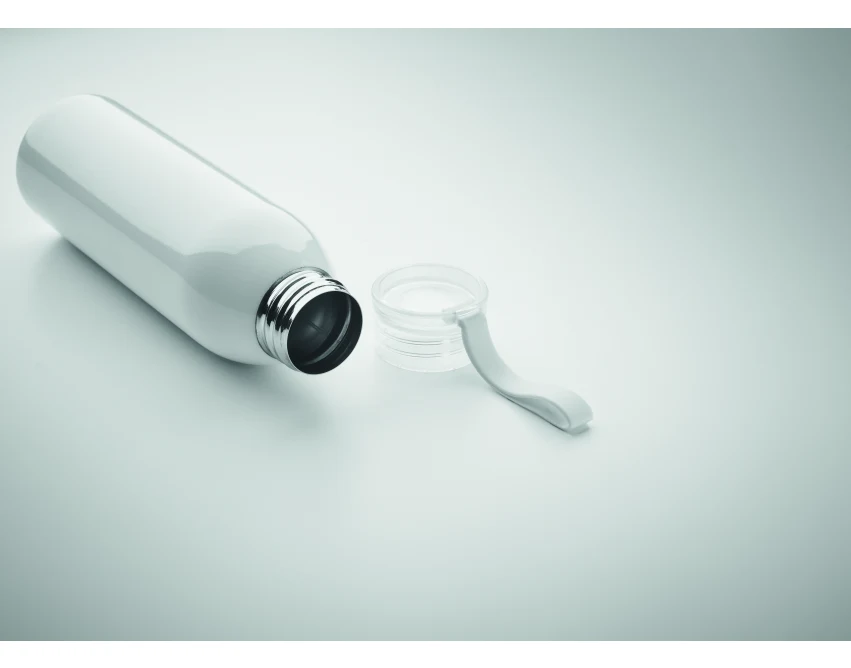 Srebrny bidon stalowy 650ml z nadrukiem logo dla firm