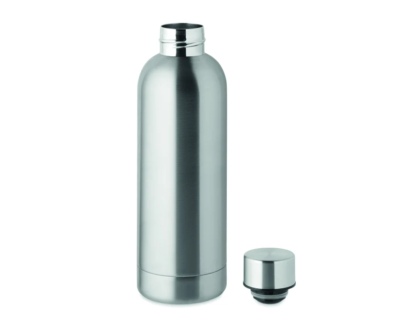 Srebrna matowa butelka termiczna 500 ml z logo Athena