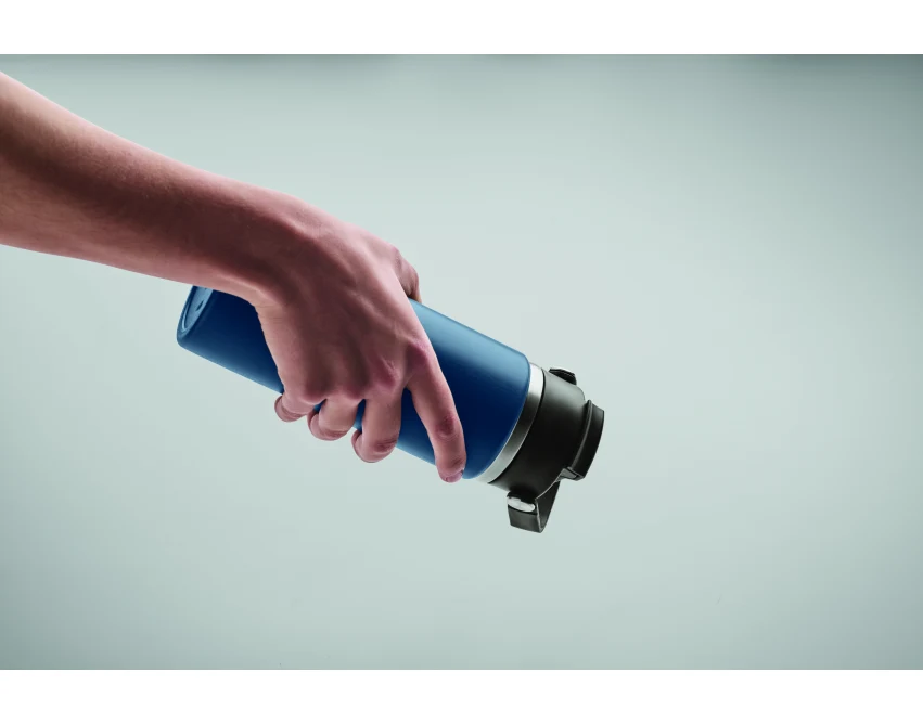 Granatowa butelka termiczna 500 ml z logo i słomką