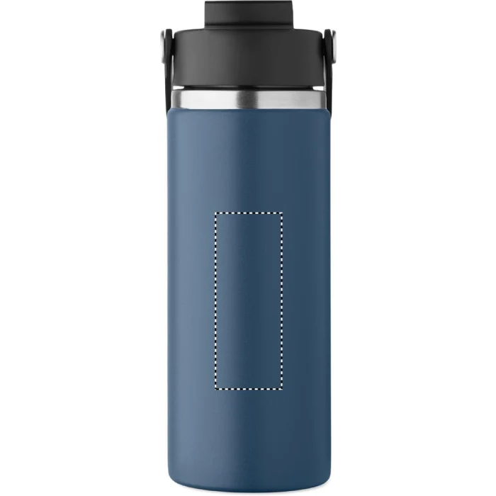 Schemat znakowania dla Tampondruk - P5 na gadżecie: Granatowa butelka termiczna 500 ml z logo i słomką