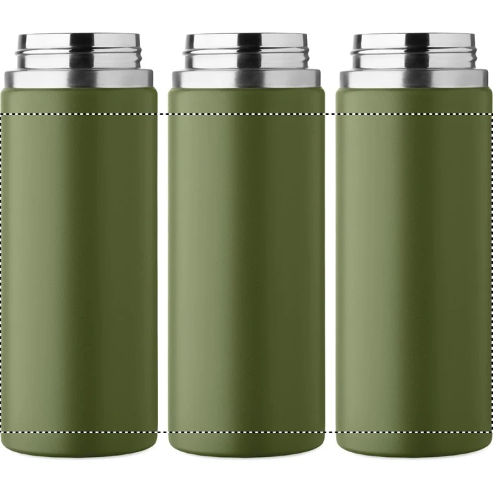 Schemat znakowania dla Grawerowanie laserowe 360° - RL na gadżecie: Ciemnozielona butelka termiczna 500 ml z logo, stal z recyklingu