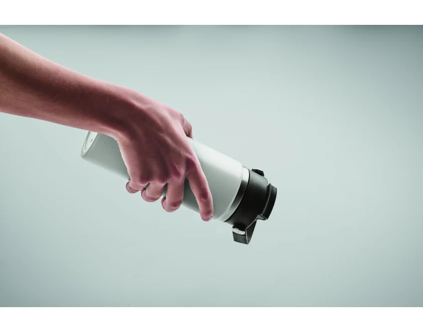 Biała butelka termiczna 500 ml ze słomką z logo