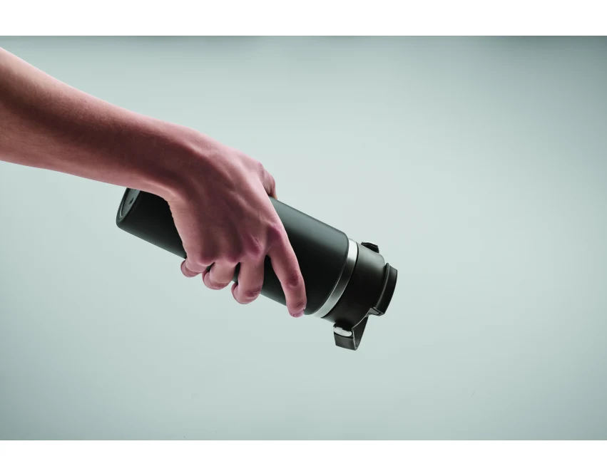 Czarny kubek termiczny 500 ml ze słomką i uchwytem