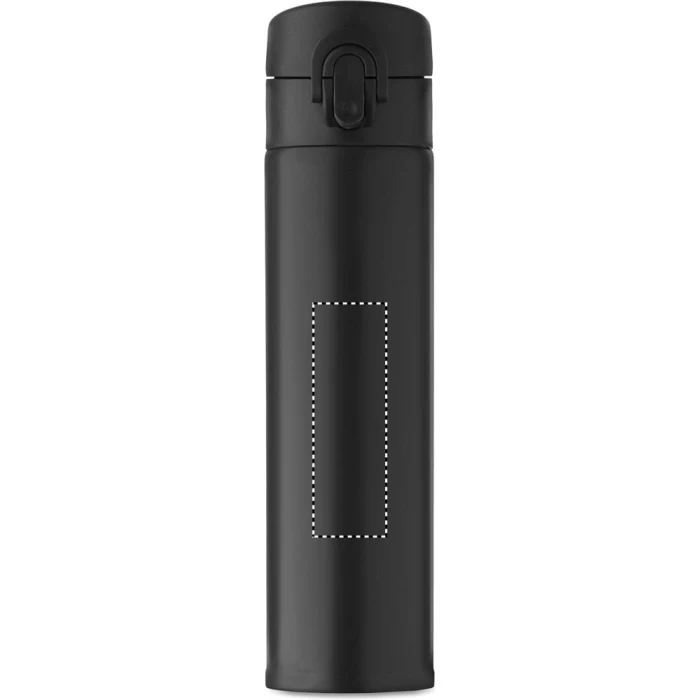 Schemat znakowania dla Tampondruk - P6 na gadżecie: Czarna butelka termiczna Bots 300 ml z nadrukiem logo