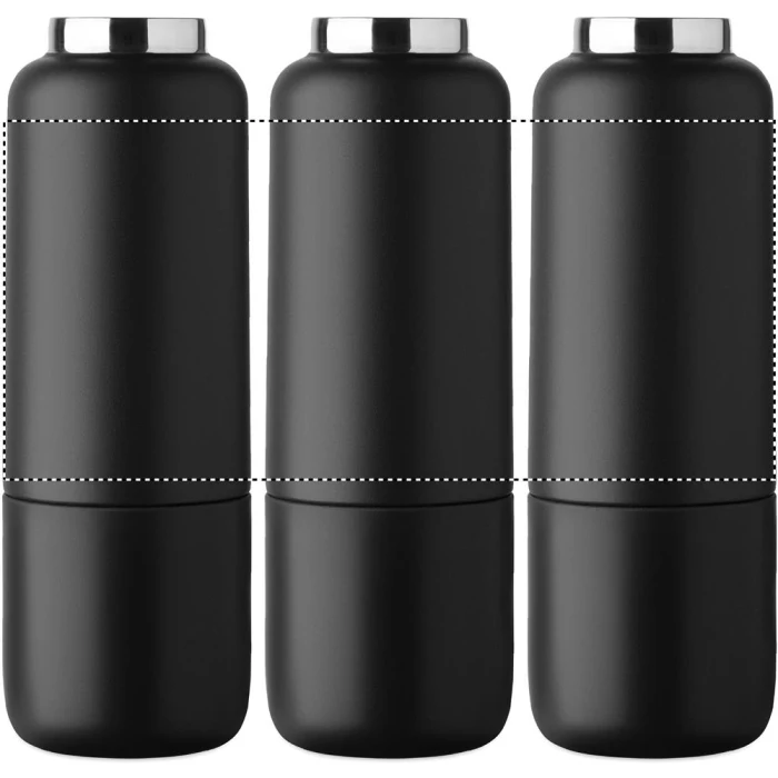 Schemat znakowania dla Grawerowanie laserowe 360° - RL na gadżecie: Czarna butelka termiczna 500 ml z logo i kubkiem Noeka