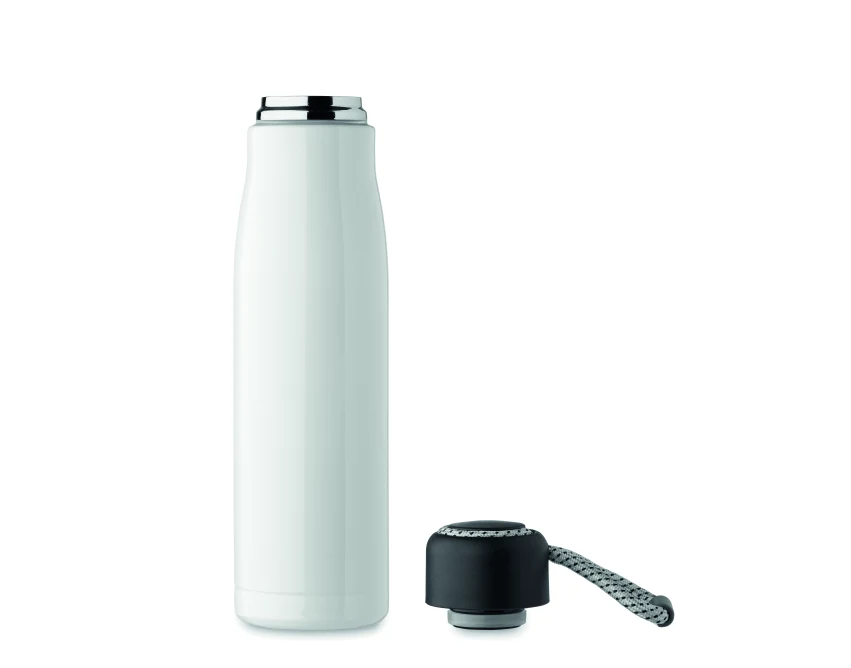 Biała butelka termiczna 500 ml Cordle z logo dla firm