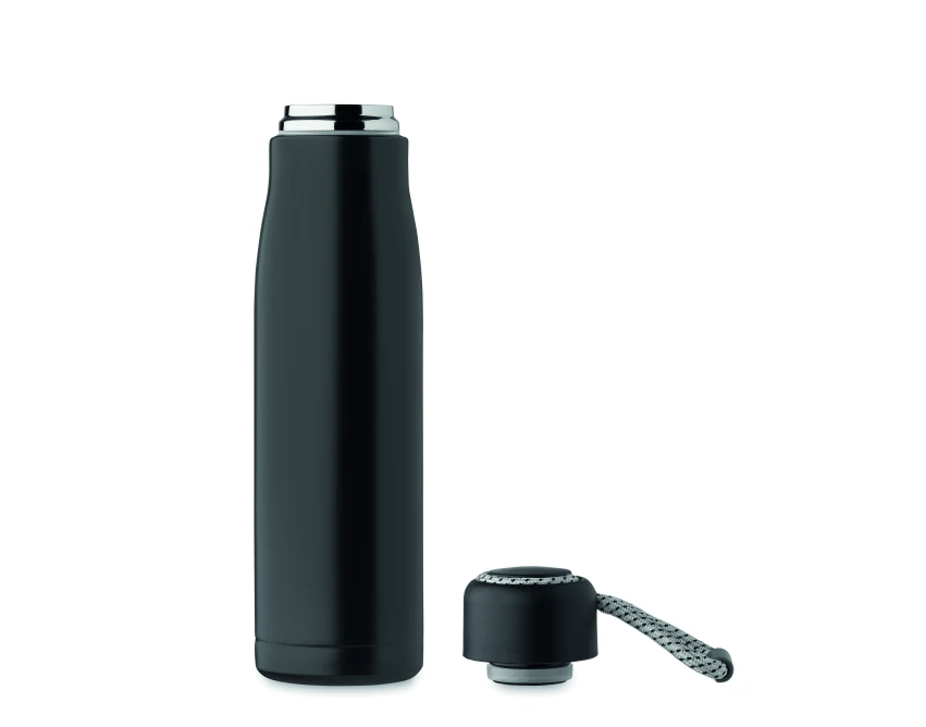 Czarna butelka termiczna 500 ml Cordle z logo firmy