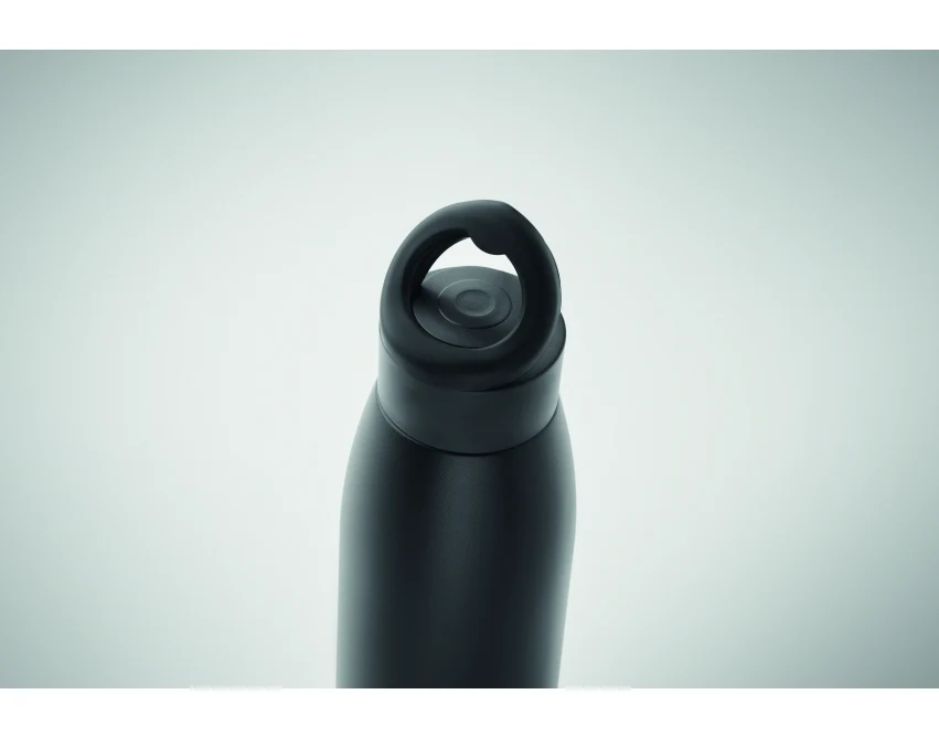 Czarna butelka termiczna Calefrio 400 ml z logo firmy