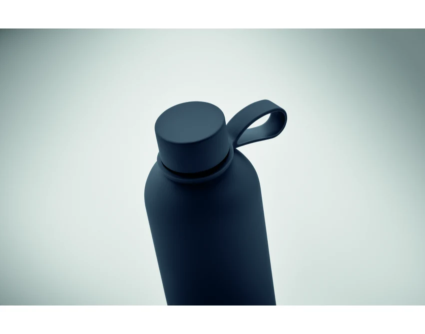 Granatowa butelka termiczna 500 ml z logo – stal z recyclingu