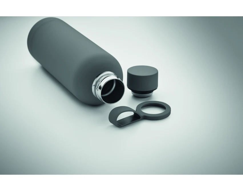 Kamiennoszara butelka termiczna Emerald 500 ml z logo