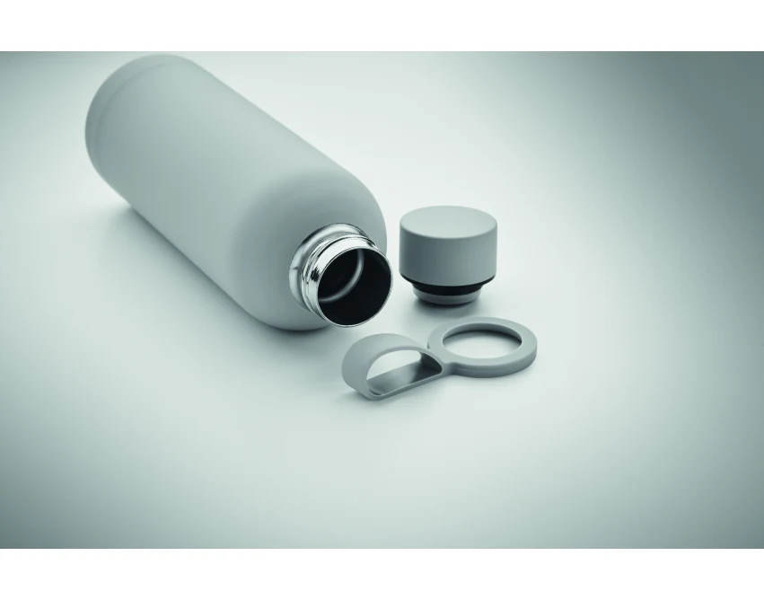 Szara butelka termiczna 500 ml Emerald z silikonowym uchwytem