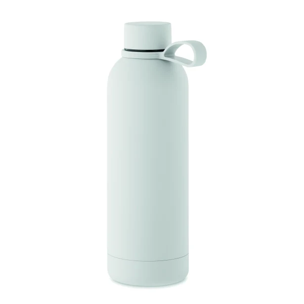 Biała butelka termiczna 500 ml z logo – stal z recyklingu