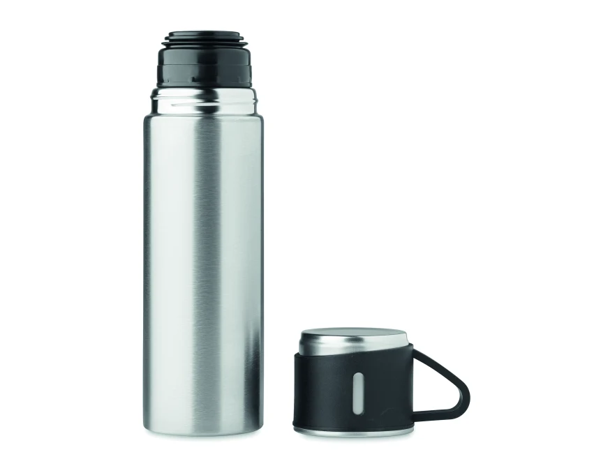 Termos Tonia 420 ml srebrny mat z logo – stal nierdzewna