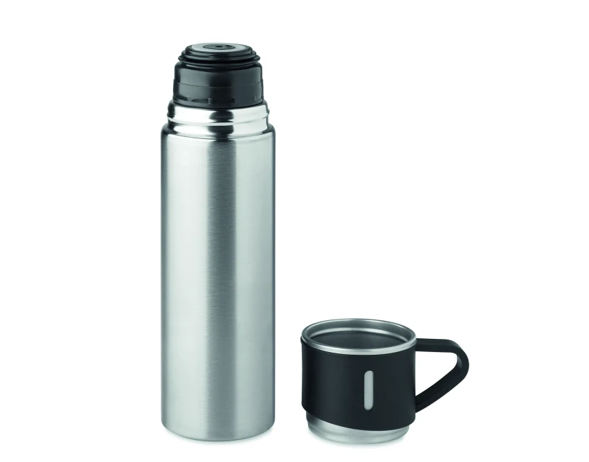 Termos Tonia 420 ml srebrny mat z logo – stal nierdzewna