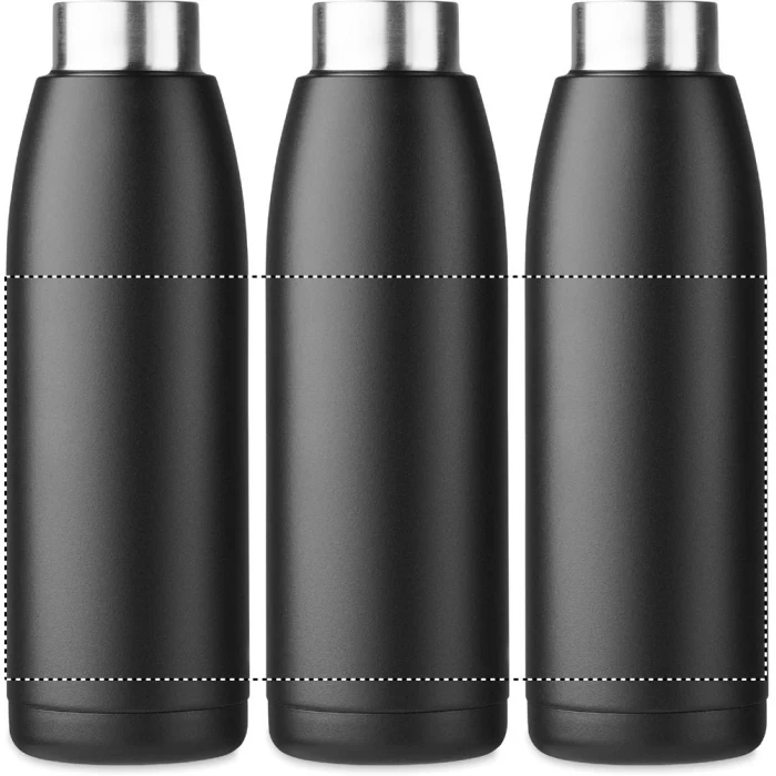 Schemat znakowania dla Grawerowanie laserowe 360° - RL na gadżecie: Czarna butelka termiczna Calefrio 400 ml z logo firmy