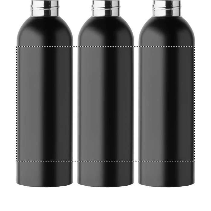 Schemat znakowania dla Nadruk UV 360° - RD3 na gadżecie: Czarna butelka termiczna 500 ml z głośnikiem bluetooth