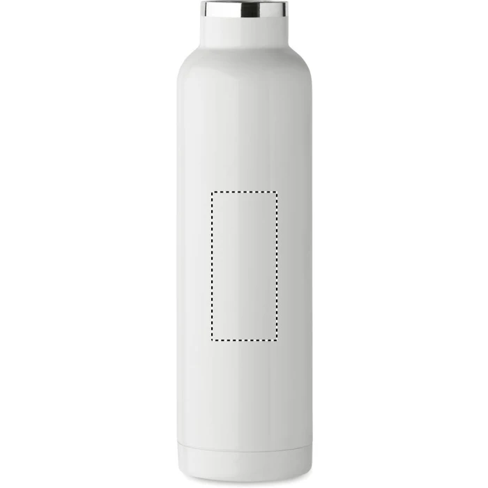 Schemat znakowania dla Tampondruk - P5 na gadżecie: Biała butelka termiczna 660 ml z nadrukiem logo firmy