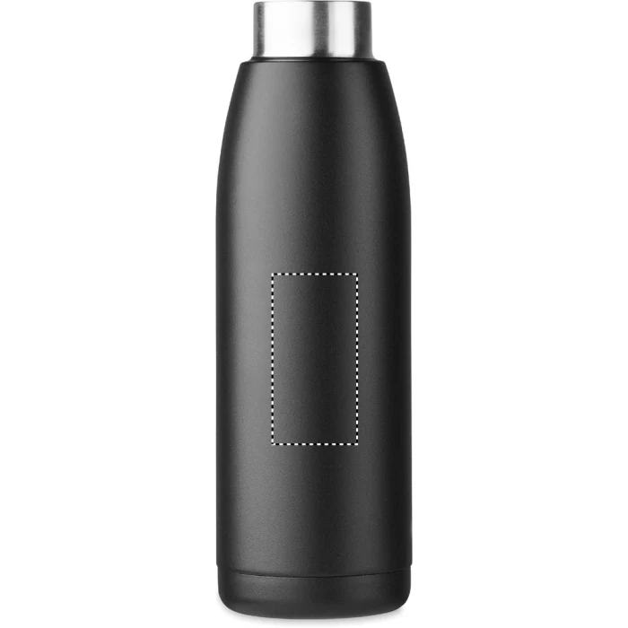 Schemat znakowania dla Tampondruk - P6 na gadżecie: Czarna butelka termiczna Calefrio 400 ml z logo firmy