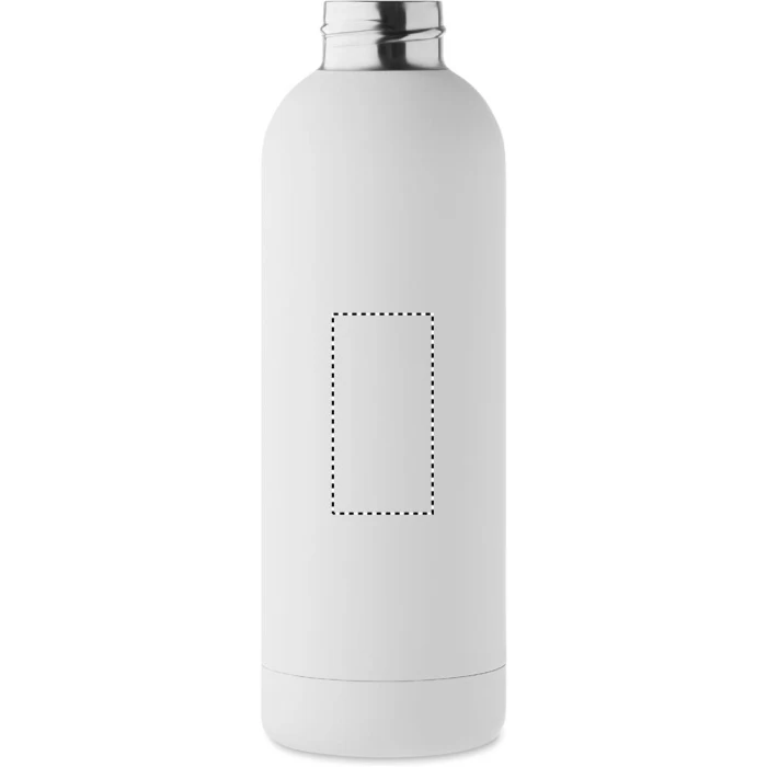 Schemat znakowania dla Tampondruk - P6 na gadżecie: Biała butelka termiczna 500 ml z logo – stal z recyklingu