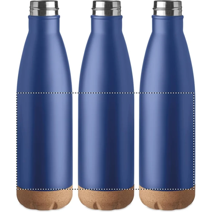 Schemat znakowania dla Nadruk UV 360° - RD2 na gadżecie: Niebieska butelka termiczna 500 ml z korkiem i logo firmy