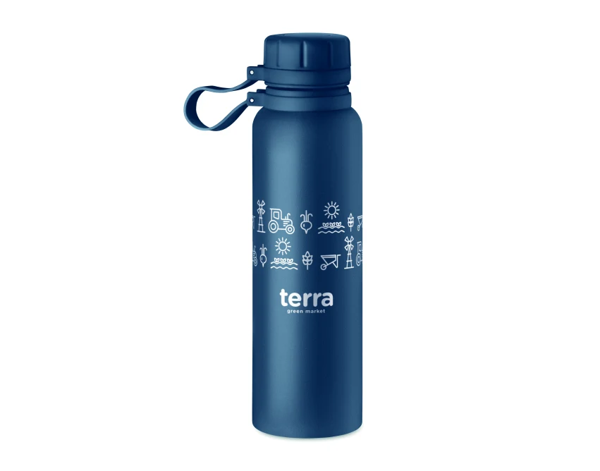 Granatowa butelka termiczna 780 ml z logo – stal nierdzewna