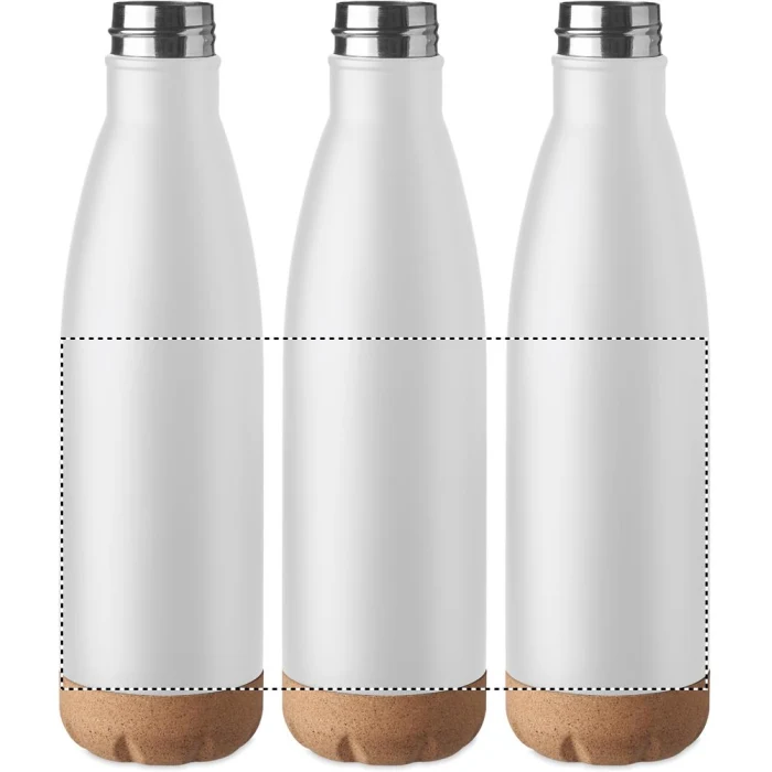 Schemat znakowania dla Grawerowanie laserowe 360° - RL na gadżecie: Biała butelka termiczna 500 ml z korkiem i logo firmy